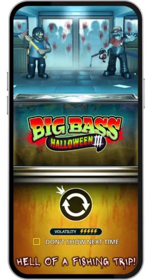 Halloween intro screen with fishermen characters