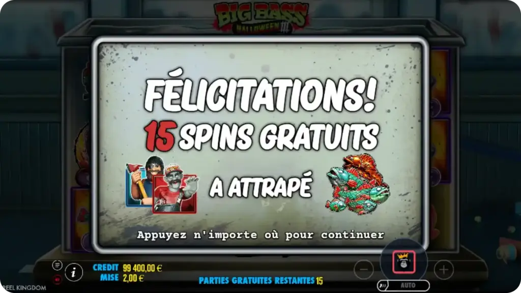 Super Tours Gratuits avec relances rapides et symboles de pêcheurs mis en évidence